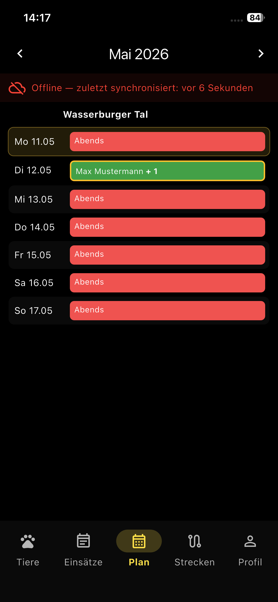 Planung in MerkTier